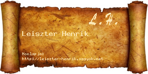 Leiszter Henrik névjegykártya